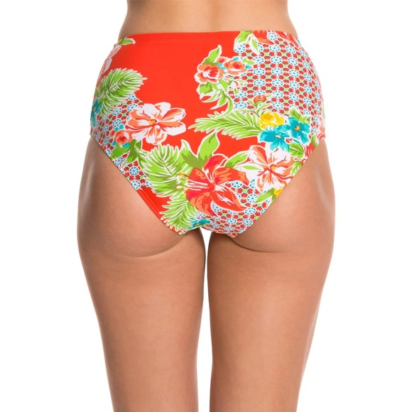 The Bikini Lab Retro High Waist Hawaii Tropical Floral Bikini Top & Bottom (S/M) - Picture 4 of 9
